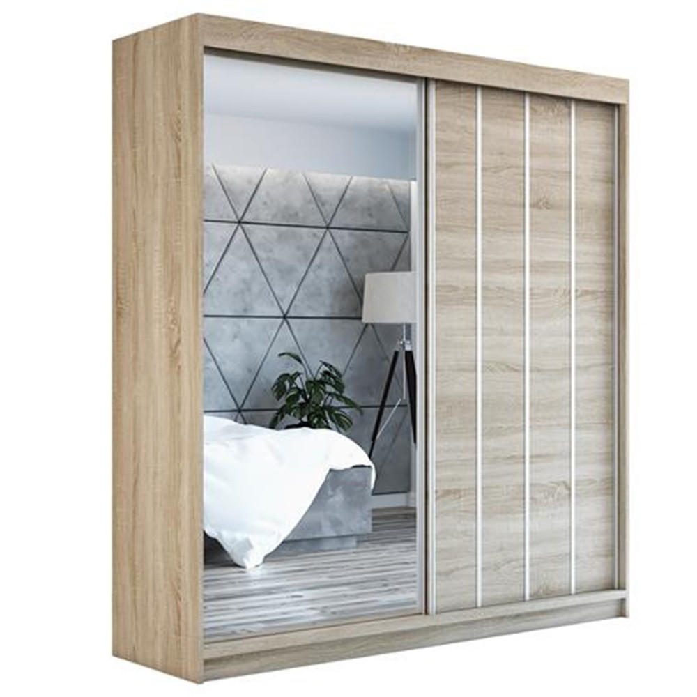 SCHWEBETÜRENSCHRANK 180 CM GLIDE Farbe: Sonoma - Braun, Holzwerkstoff (180/215/59.5cm) - A&J MöbelLand