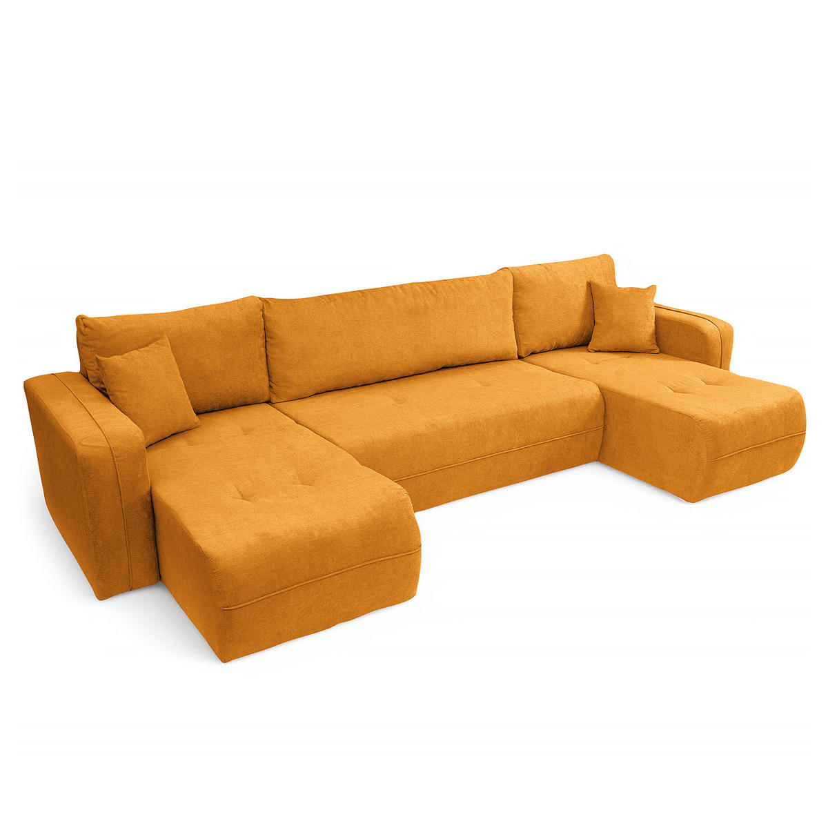 WOHNLANDSCHAFT - Gelb/Schwarz, Kunststoff/Textil (312/82/145cm) - home24