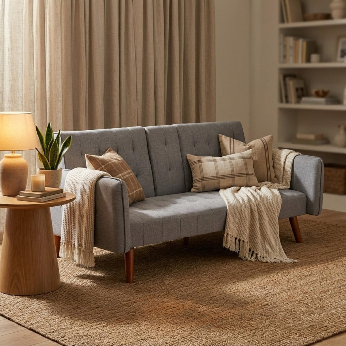 SCHLAFSOFA verstellbar Ember - Grau - Grau, Textil (180/78/88cm) - Pasmara