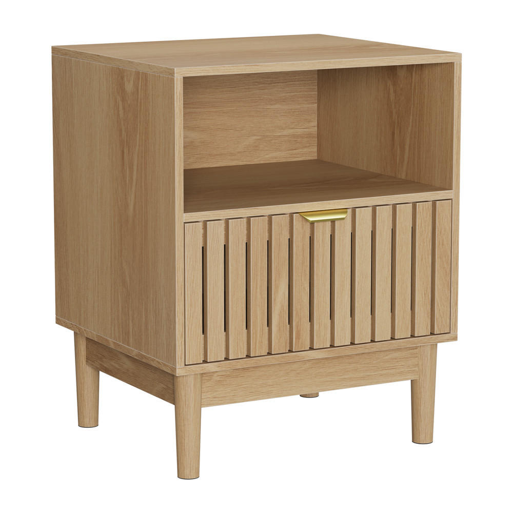 NACHTTISCH Eiche 45/56,5/39 cm mit Schublade - Naturfarben, Holz (45/56.5/39cm) - Kaket