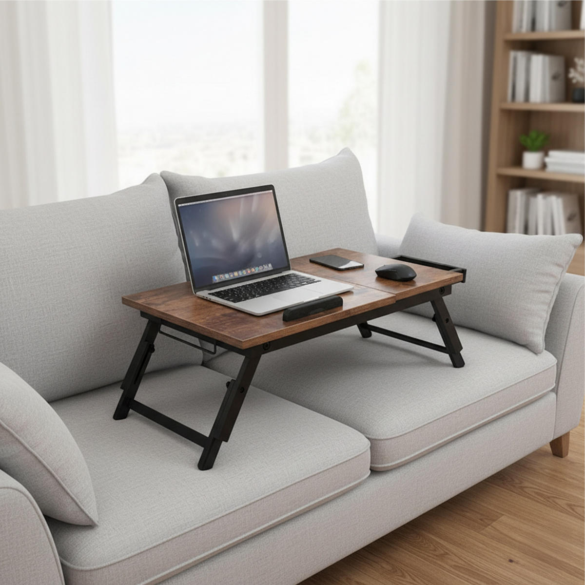 LAPTOPTISCH - Schwarz, Holz/Holzwerkstoff (35/70/19.5cm) - Relaxdays