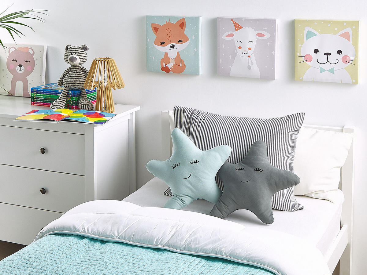 DEKOKISSEN 2er-Set Grau 40/40 cm Bhopal - Grau, Naturmaterialien/Textil (40/40cm) - Beliani