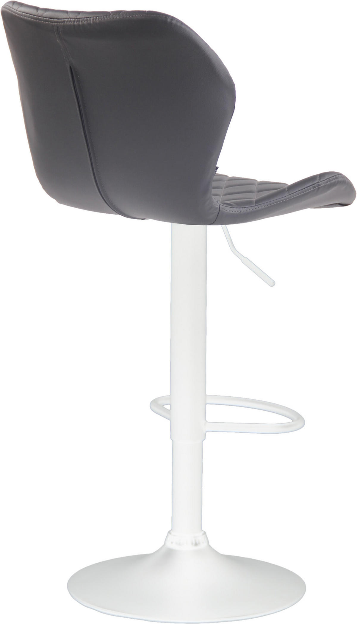 BARHOCKER Cora, Gestell weiß, Kunstleder Grau - Weiß/Grau, Kunststoff/Textil (47/100/51cm) - TPFLiving