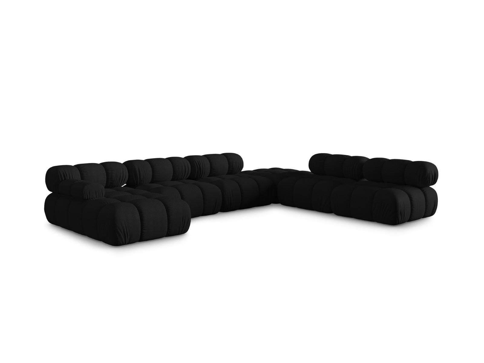PANORAMASOFA modular rechts Bellis aus 3D-Stoff schwarz 7 Sitzplätze - Schwarz, Textil (282/70/376cm) - Micadoni