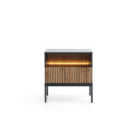NACHTTISCH - Sentino S54 1 LED - Schwarz, Holzwerkstoff/Metall (54/56/39cm) - Möblo