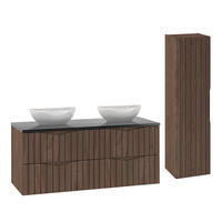 BADMÖBEL 120.6cm Siena 2er-Set Holz und Schwarz - Schwarz, Holzwerkstoff (120.6/52.2/46.5cm) - Petits-meubles
