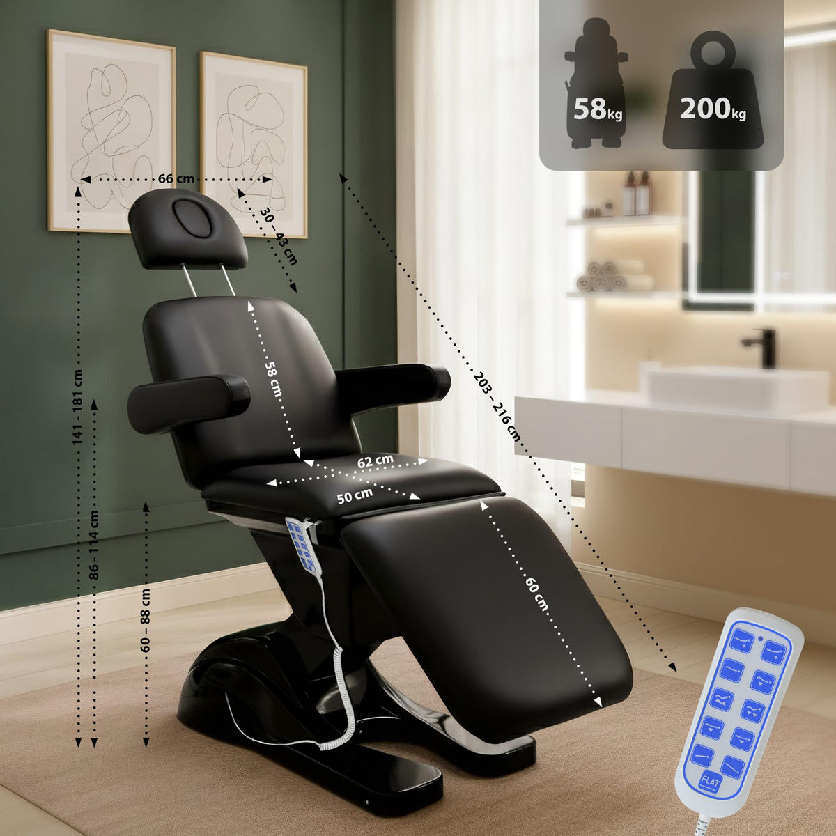 RELAXLIEGE Lederlook Schwarz - Schwarz, Textil/Metall (66/80/205cm) - CLP