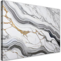 WANDBILD grauer marmor mit goldener abstraktion - Weiß, Textil (90/60cm) - Feeby