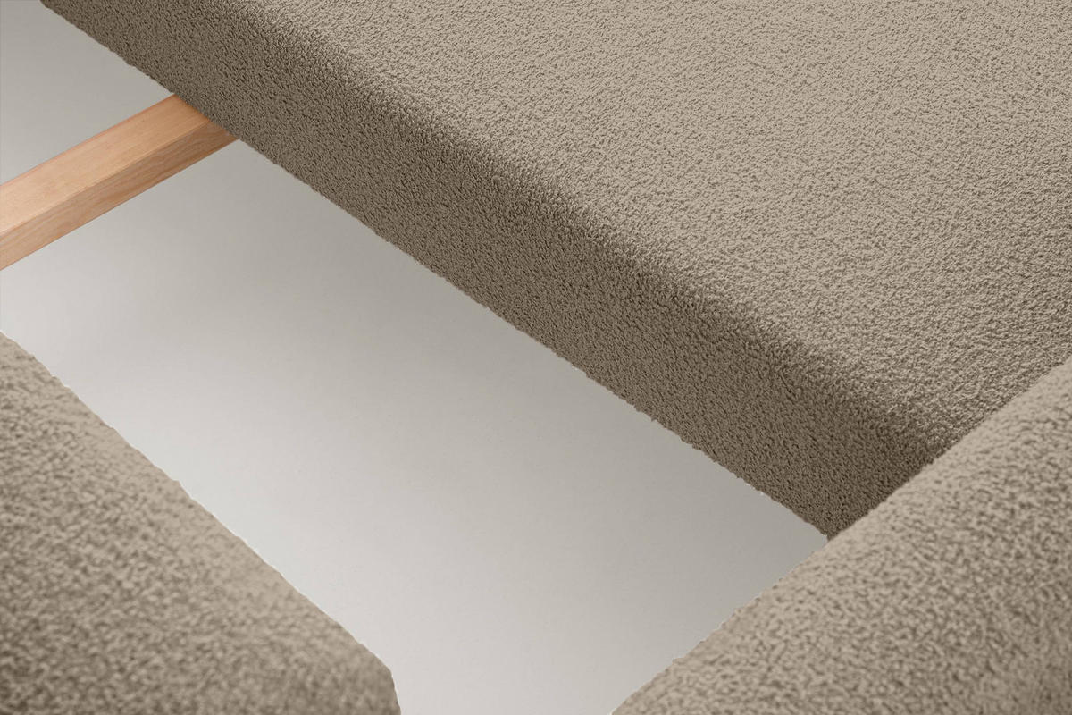 3-SITZER-SCHLAFSOFA ERISO mit weiche Sitzfläche und hohe Rückenlehne, Bouclé-Stoff, braun - Braun, Textil (220/80/100cm) - KONSIMO®