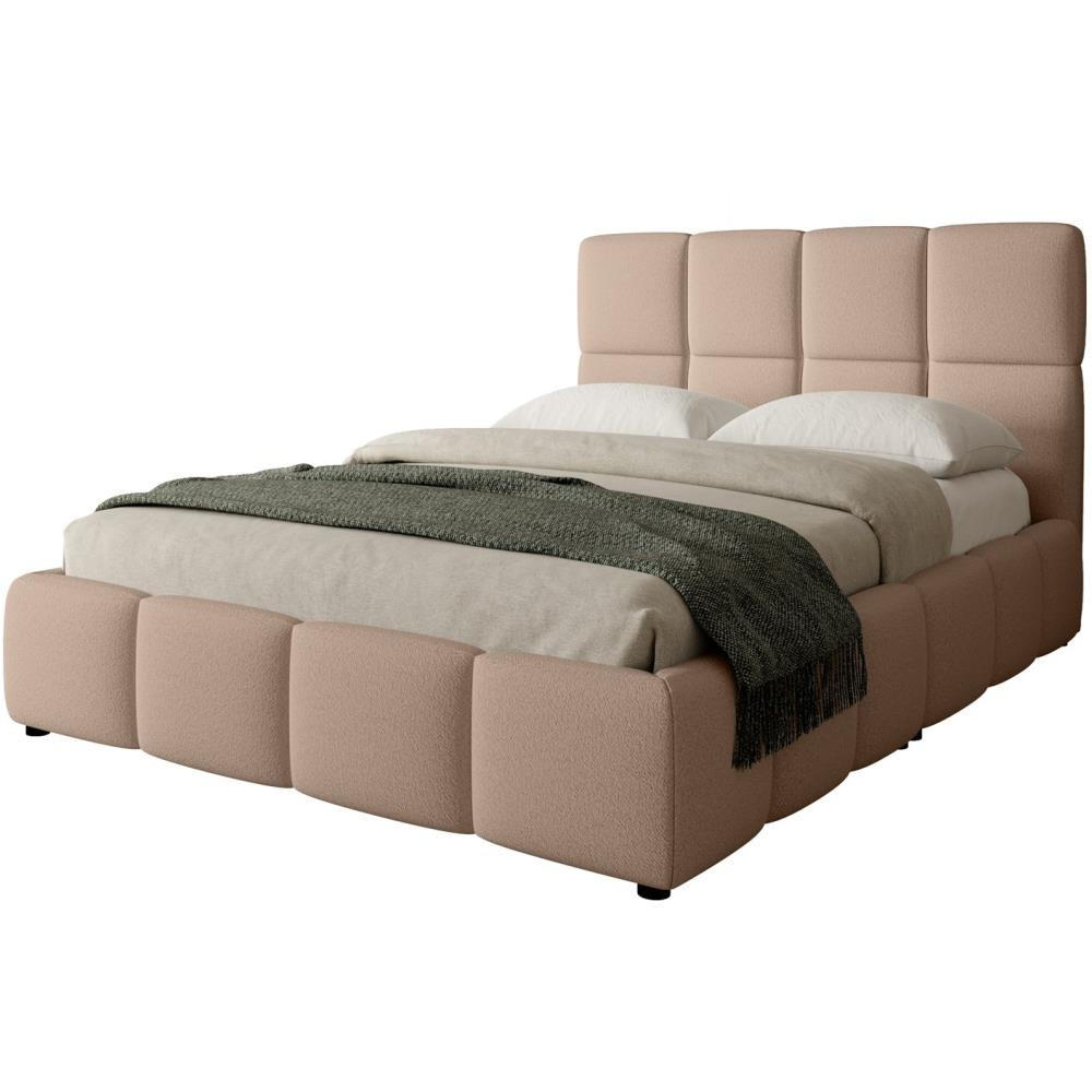 POLSTERBETT Nostro mit Bettkasten 180x200 cm hellbraun - Hellbraun/Schwarz, Textil (180/200cm) - Beautysofa