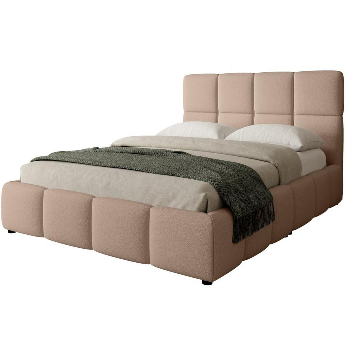 POLSTERBETT Nostro mit Bettkasten 180x200 cm hellbraun - Hellbraun/Schwarz, Textil (180/200cm) - Beautysofa