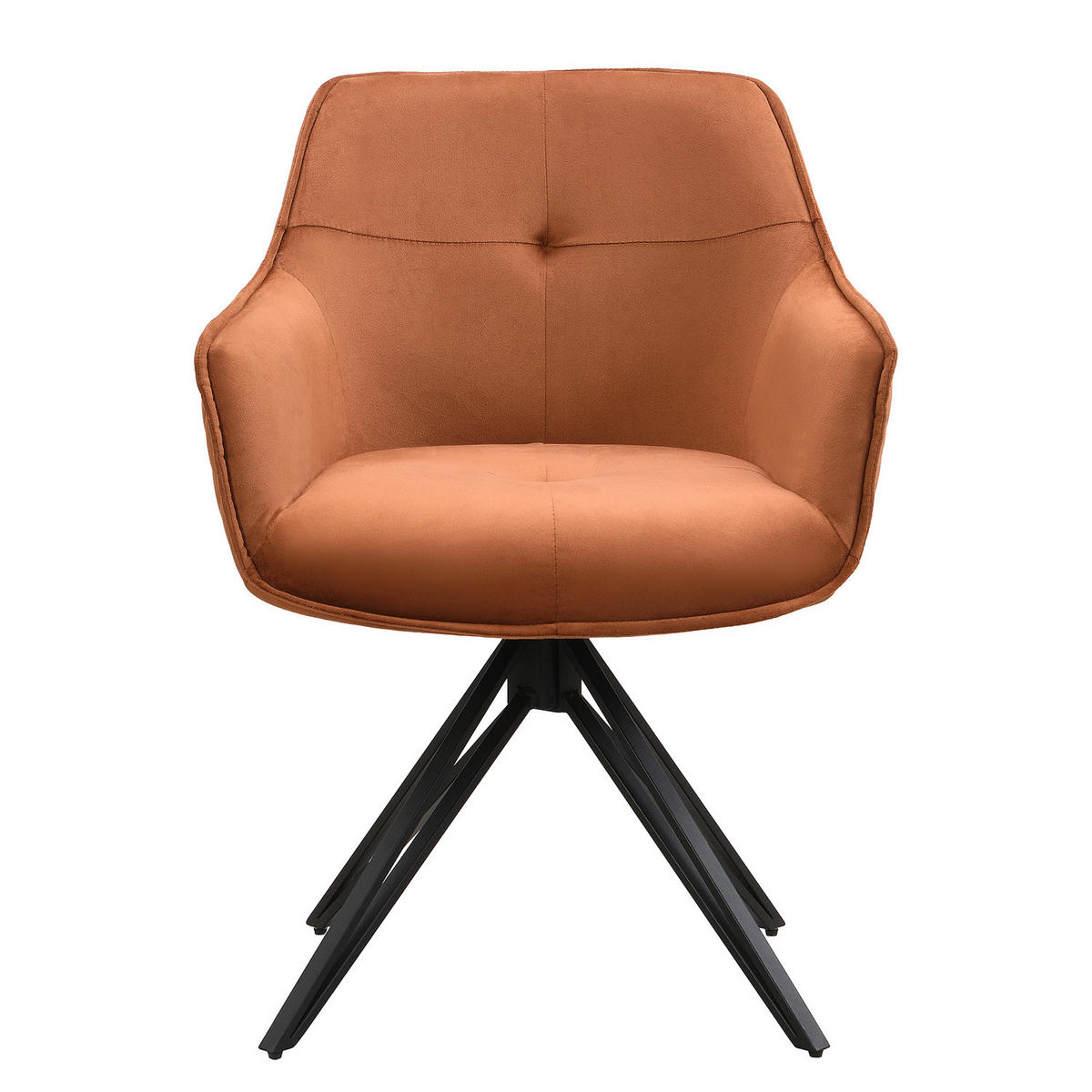 ARMLEHNENSTUHL - Rostfarben/Schwarz, Textil/Metall (60/82/62cm) - home24