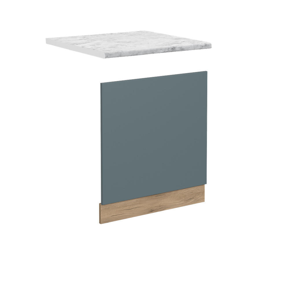FRONTBLENDE R-Line Blau-Grau 60 cm, AP Marmor - Eiche Wotan/Blaugrau, Holzwerkstoff (60/57.2/1.6cm) - Vicco