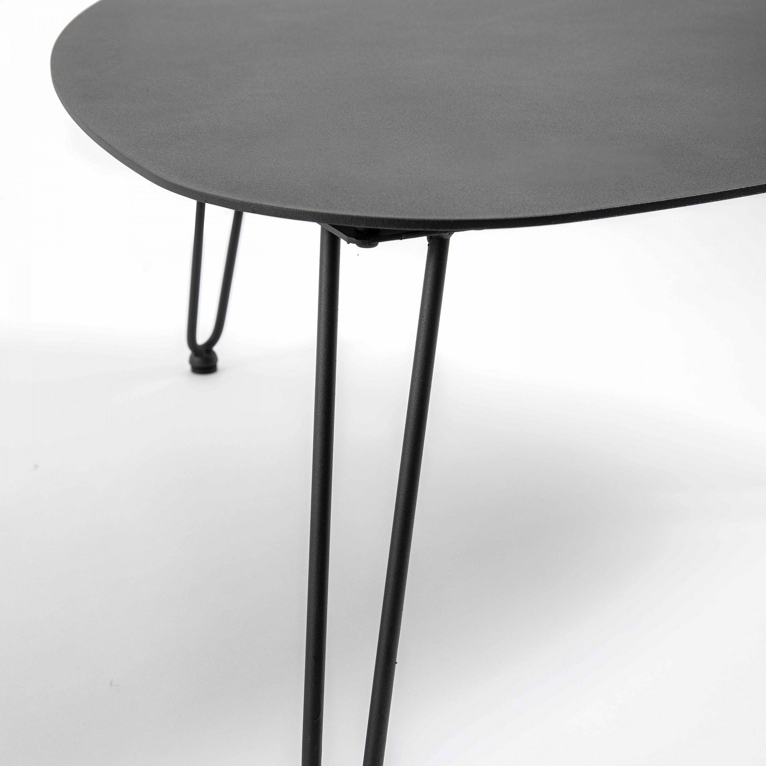 GARTENBEISTELLTISCH, Schwarz - Schwarz, Metall (74/76/37cm) - Oviala