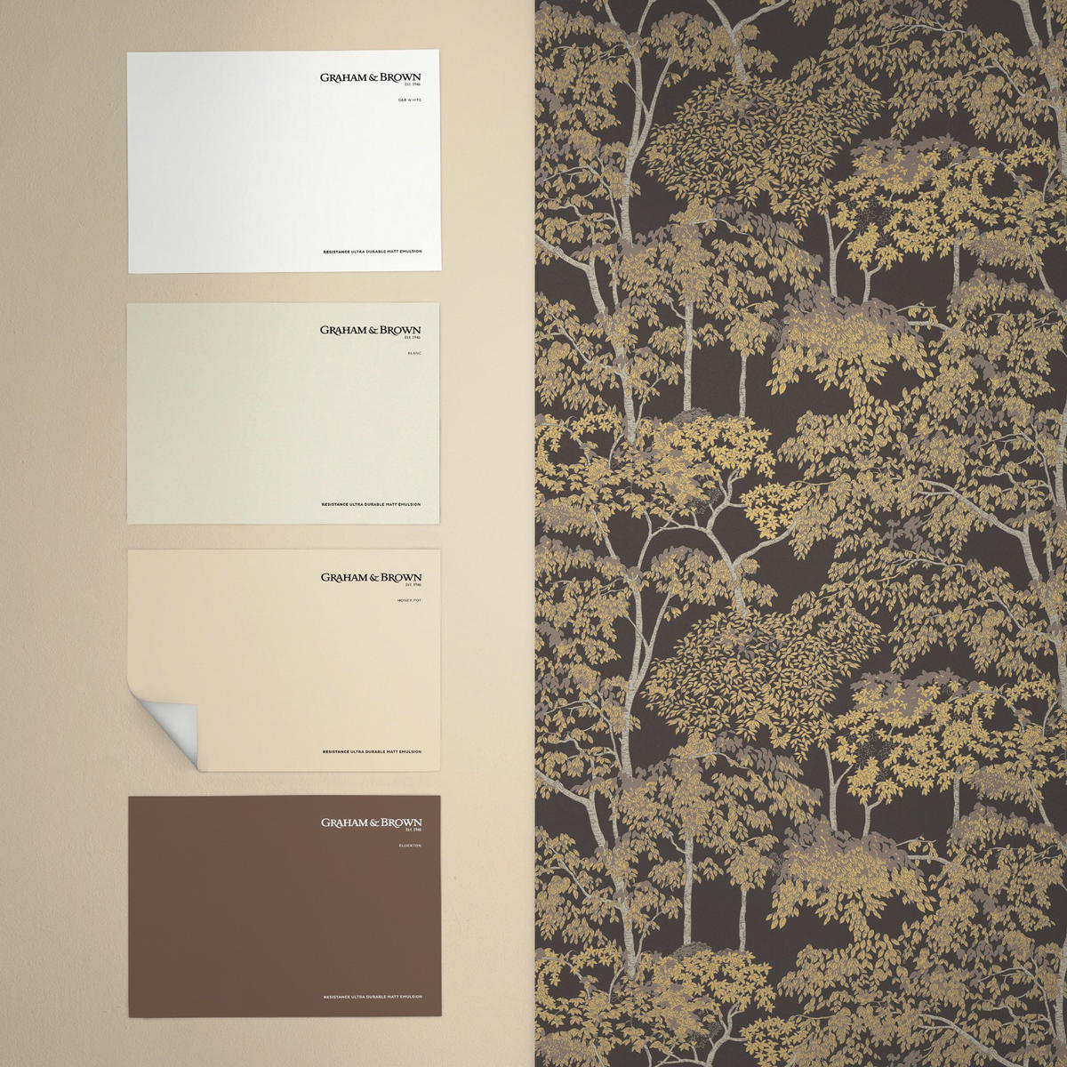 VLIESTAPETE Idyllischer Baum 1000x52cm - Braun, Papier/Kunststoff (52/1000cm) - Graham & Brown