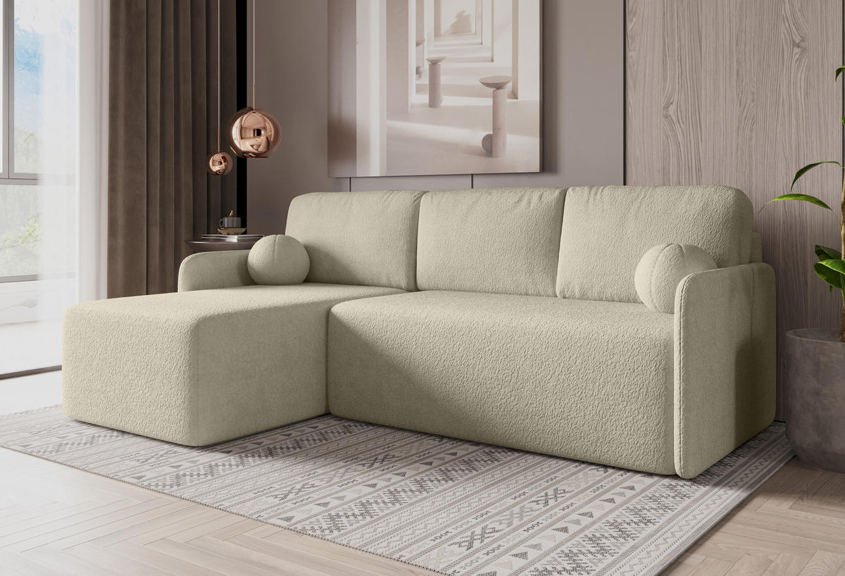 ECKSOFA MONDI Beige - Beige/Schwarz, Kunststoff/Textil (212/142cm) - Luxkor24