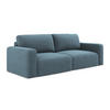 3-SITZER SOFA mit Schlaffunktion Strukturstoff Stoff Blau - Blau/Schwarz, Kunststoff/Textil (244/79/102cm) - Makamii