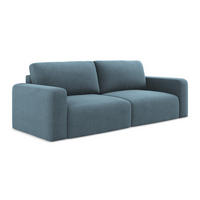 3-SITZER SOFA mit Schlaffunktion Strukturstoff Stoff Blau - Blau/Schwarz, Kunststoff/Textil (244/79/102cm) - Makamii