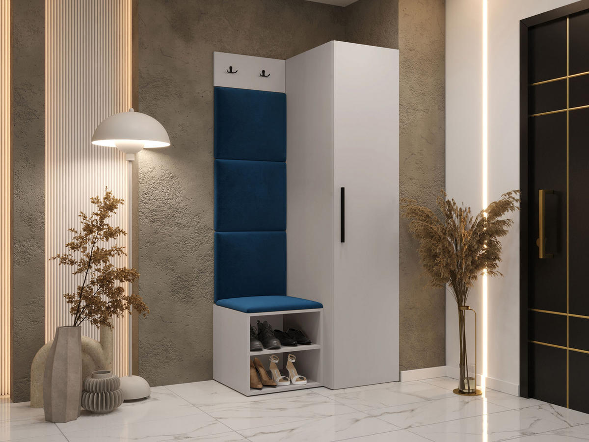 GARDEROBEN-SET Medi III - Blau/Kaschmir, Holzwerkstoff/Kunststoff (40/191/50cm) - MIRJAN24
