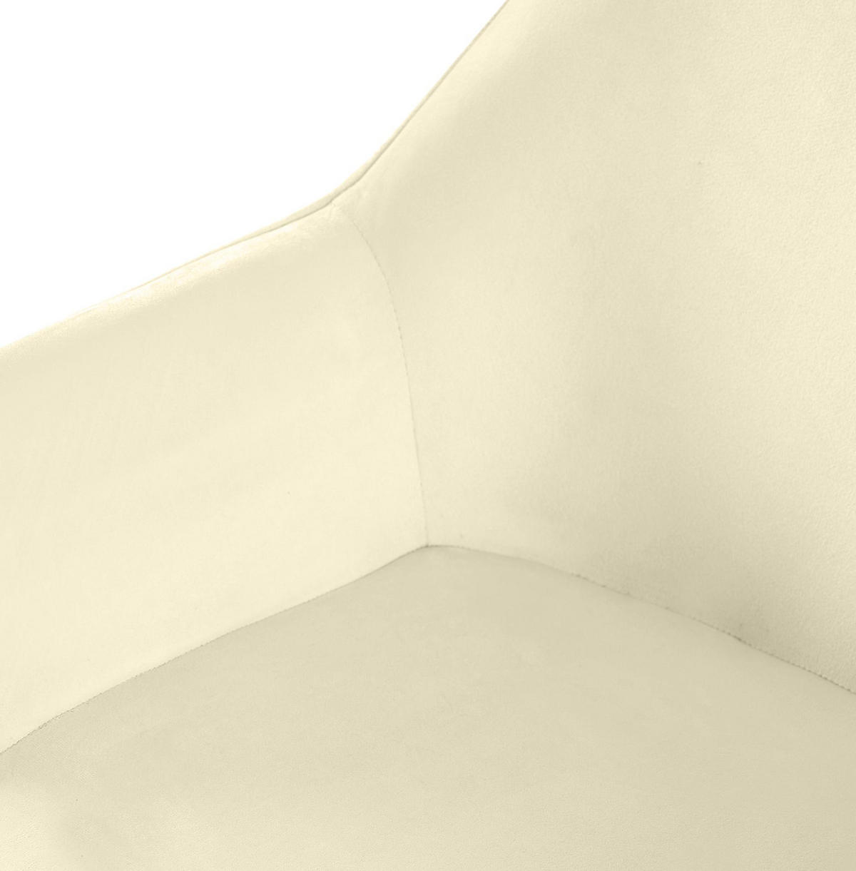 ARMLEHNENSTUHL Samt Creme - Creme/Schwarz, Textil/Metall (52/82/63cm) - CLP