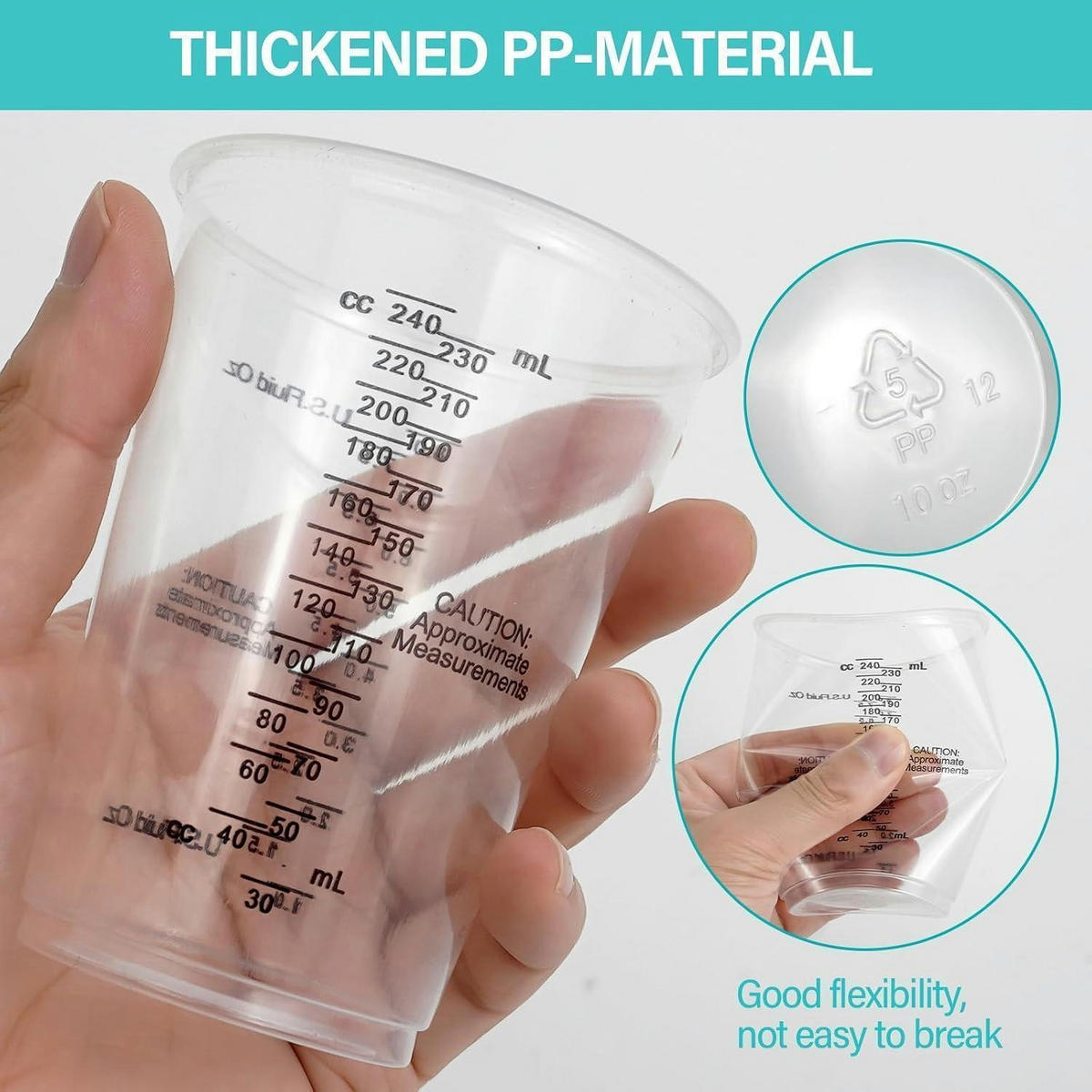 MISCHBECHER 50 Stück 240 ml Set - Transparent, Kunststoff (0.24L)