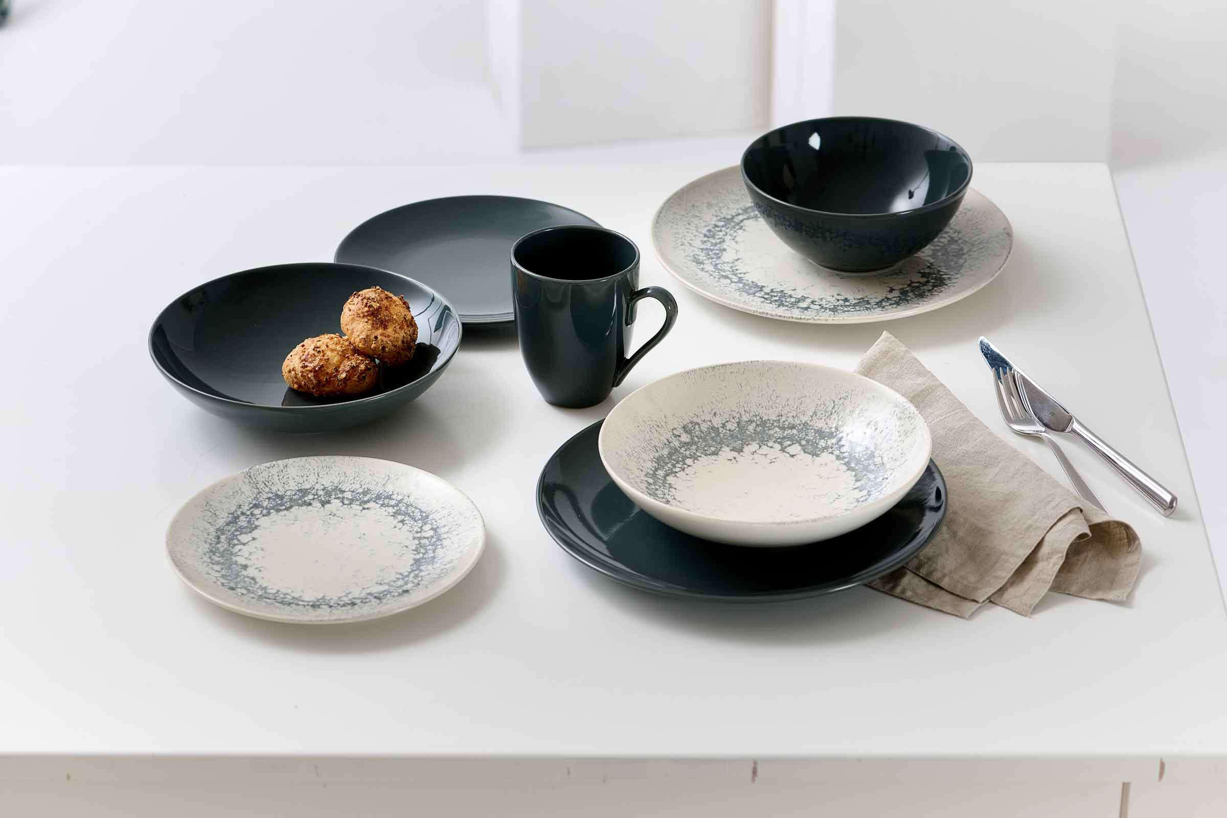 DESSERTTELLER Cecina Graphit ø 20,5 cm 6er Set - Beige/Grau, Keramik (20.5cm) - Ritzenhoff Breker