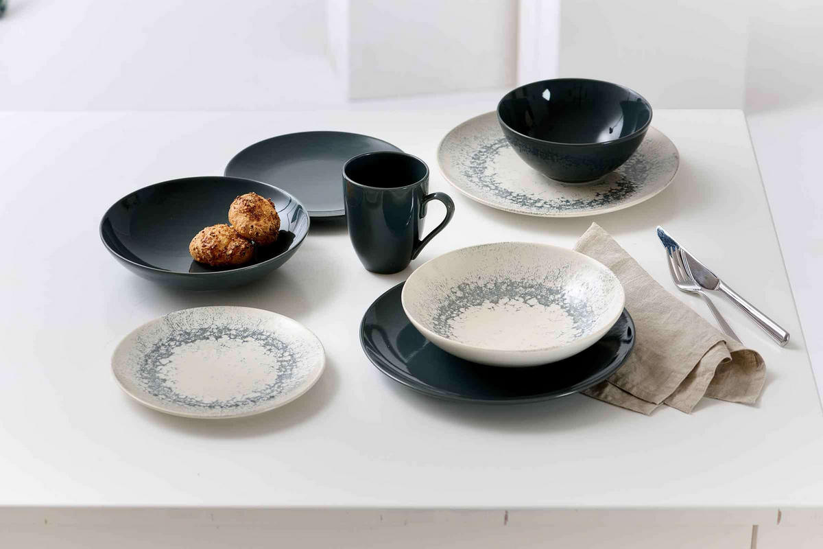 DESSERTTELLER Cecina Graphit ø 20,5 cm 6er Set - Beige/Grau, Keramik (20.5cm) - Ritzenhoff Breker