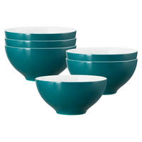 SCHÜSSELN Life Fashion Trendy Petrol ø 15,5 cm 6er Set - Petrol, Keramik (15.5cm) - Seltmann Weiden