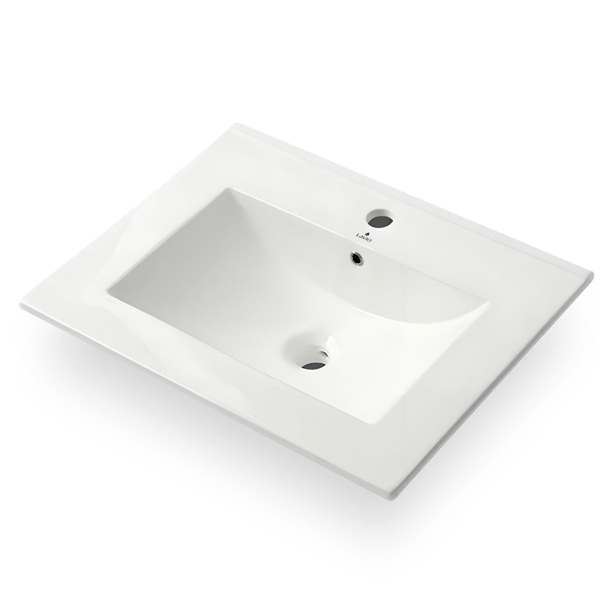 AUFSATZWASCHBECKEN NORDIS 61 cm Weiß - Weiß, Keramik (61/17/46.5cm) - Akord