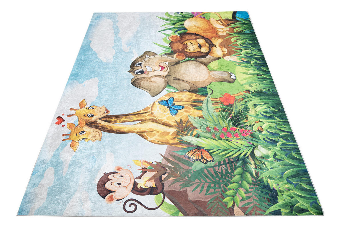 TEPPICH EMMA Hellblau 140/200 cm - Hellblau, Kunststoff (140/200cm) - Tapiso