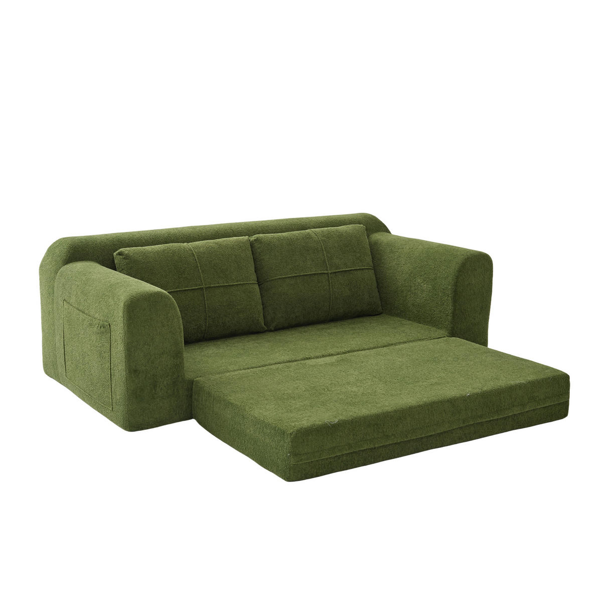 SCHLAFSOFA 2-in-1 klappbar 179 x 95 x 79 cm Army Green - Grün, Holzwerkstoff (178/61.5/76cm) - Meubliv