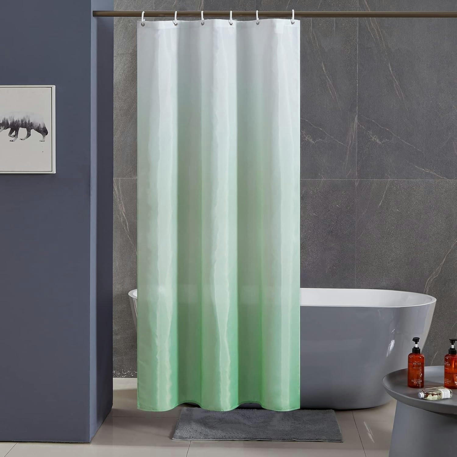 DUSCHVORHANG 100 x 200 cm Stoff Weiß-Grün - Multicolor, Textil (100/200cm)