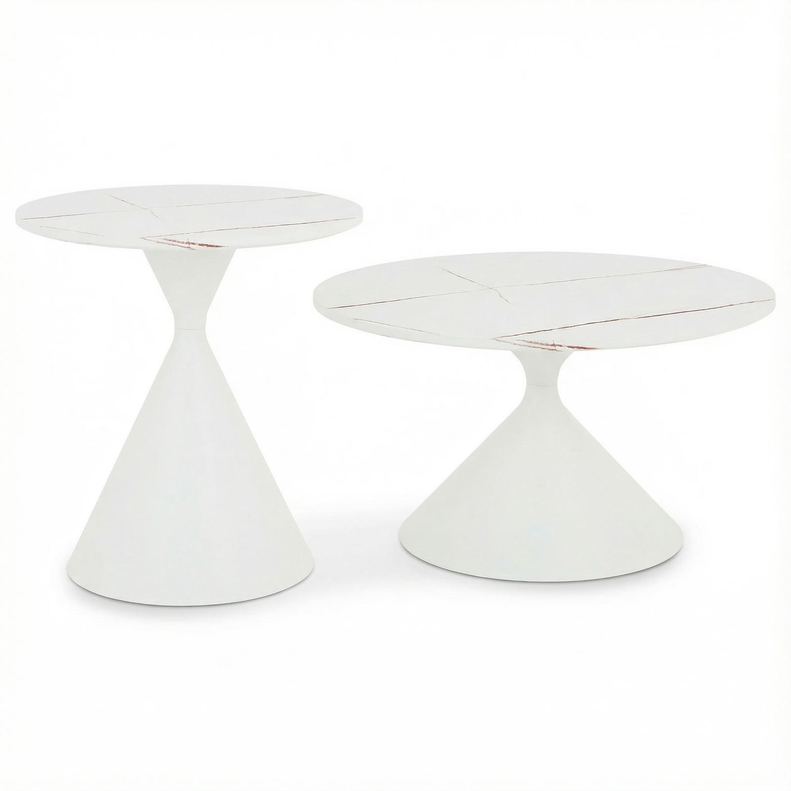 COUCHTISCHSET ISOMA 2er Set weiß - Weiß, Holzwerkstoff (70/70/40cm) - IDIMEX