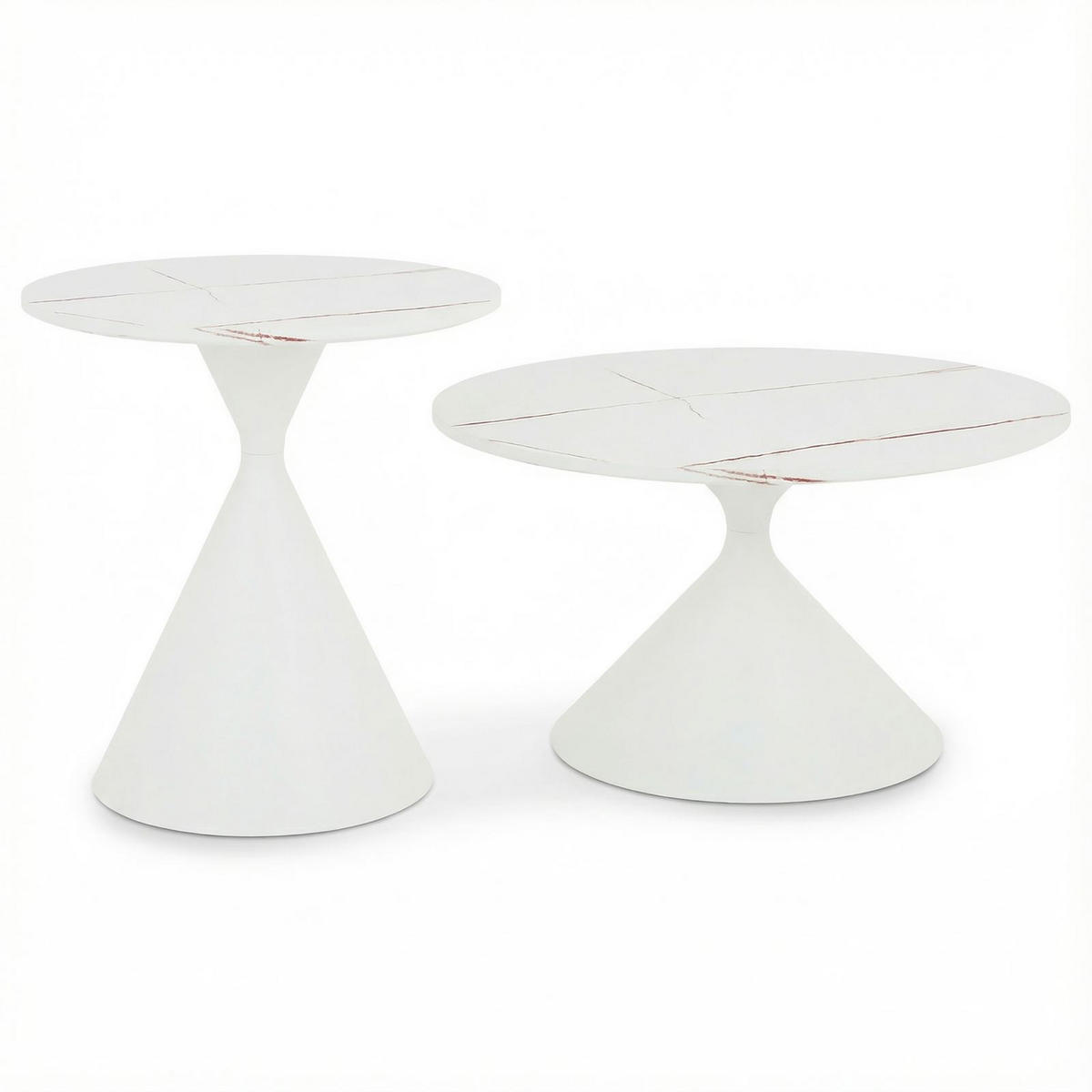 COUCHTISCHSET ISOMA 2er Set weiß - Weiß, Holzwerkstoff (70/70/40cm) - IDIMEX