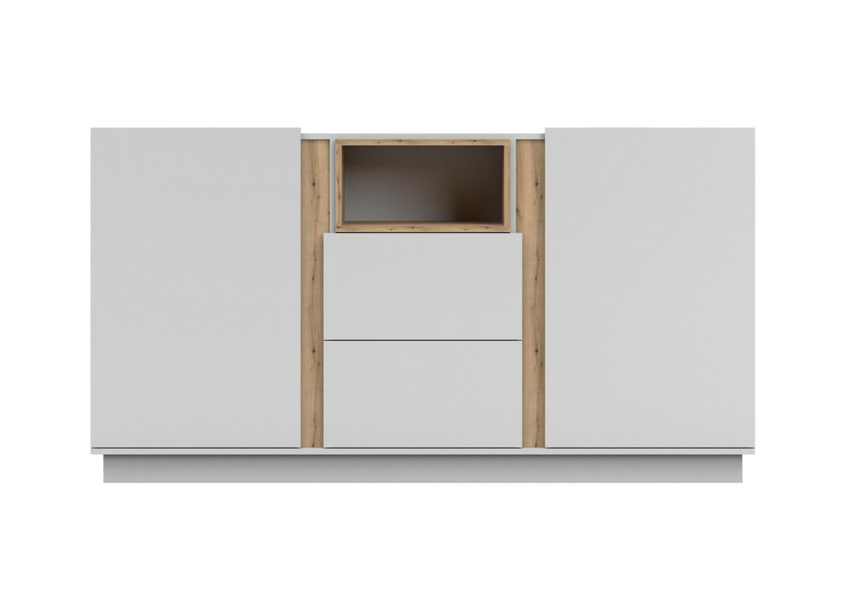 LOWBOARD - Kommode Reyla Weiß - Weiß, Holzwerkstoff (180/96/42cm) - Möblo