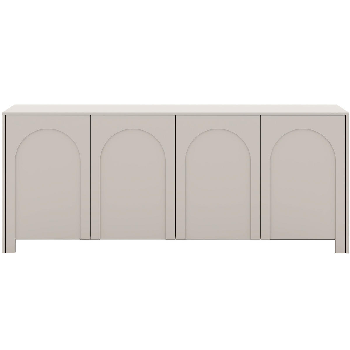 KOMMODE Amaro mit 4 Türen, gefrästen Bogenfronten, Push-to-Open, Kaschmir - Kaschmir, Holzwerkstoff (203/83/35cm) - Beautysofa