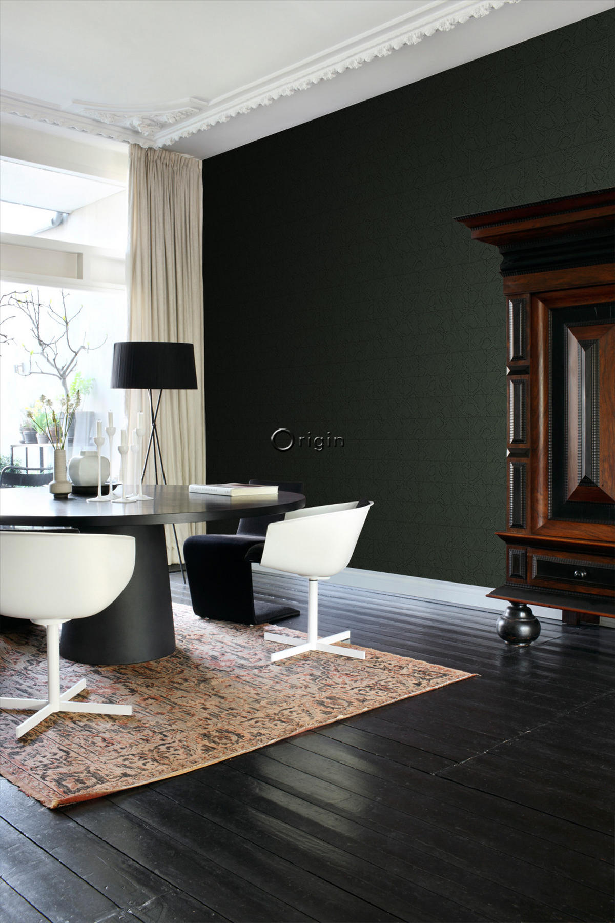 TAPETE Fliesenmuster mit Schlangenhaut-Motiv 53 cm x 10.05 m - Grün, Papier (53/1000cm) - Origin Wallcoverings