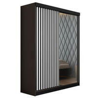 SCHIEBETÜRENSCHRANK MALANI - Graphit & Weiß 138x205x59 cm - Graphitfarben/Weiß, Holzwerkstoff (138/205/59cm) - Kier Furniture