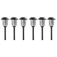 LED AUSSENLEUCHTE Solar schwarz 6er Set - Schwarz, Kunststoff (12/12/43cm)