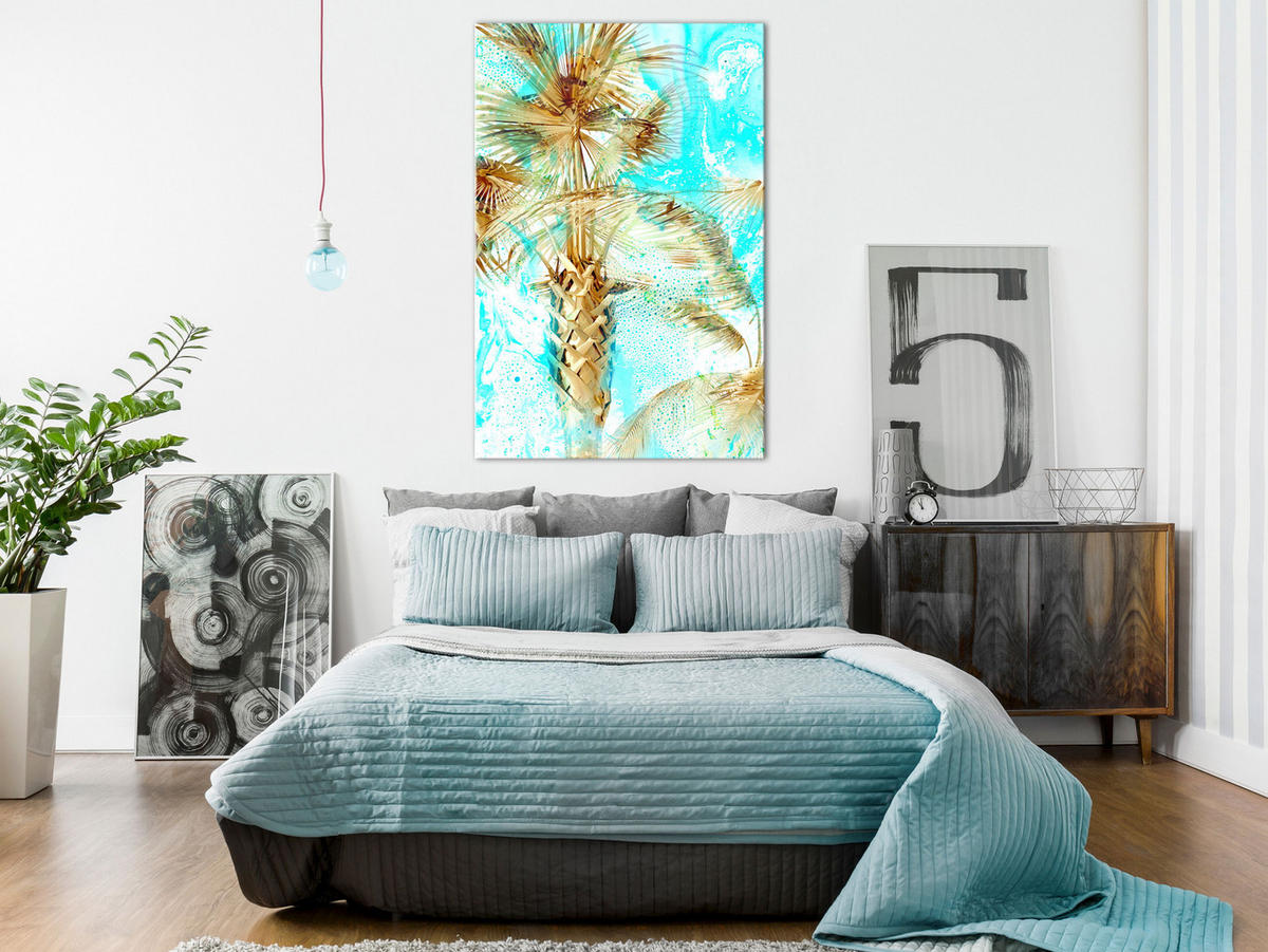 KUNSTDRUCK Blau 80/120 cm - Blau/Braun, Textil (80/120cm) - KUNSTLOFT