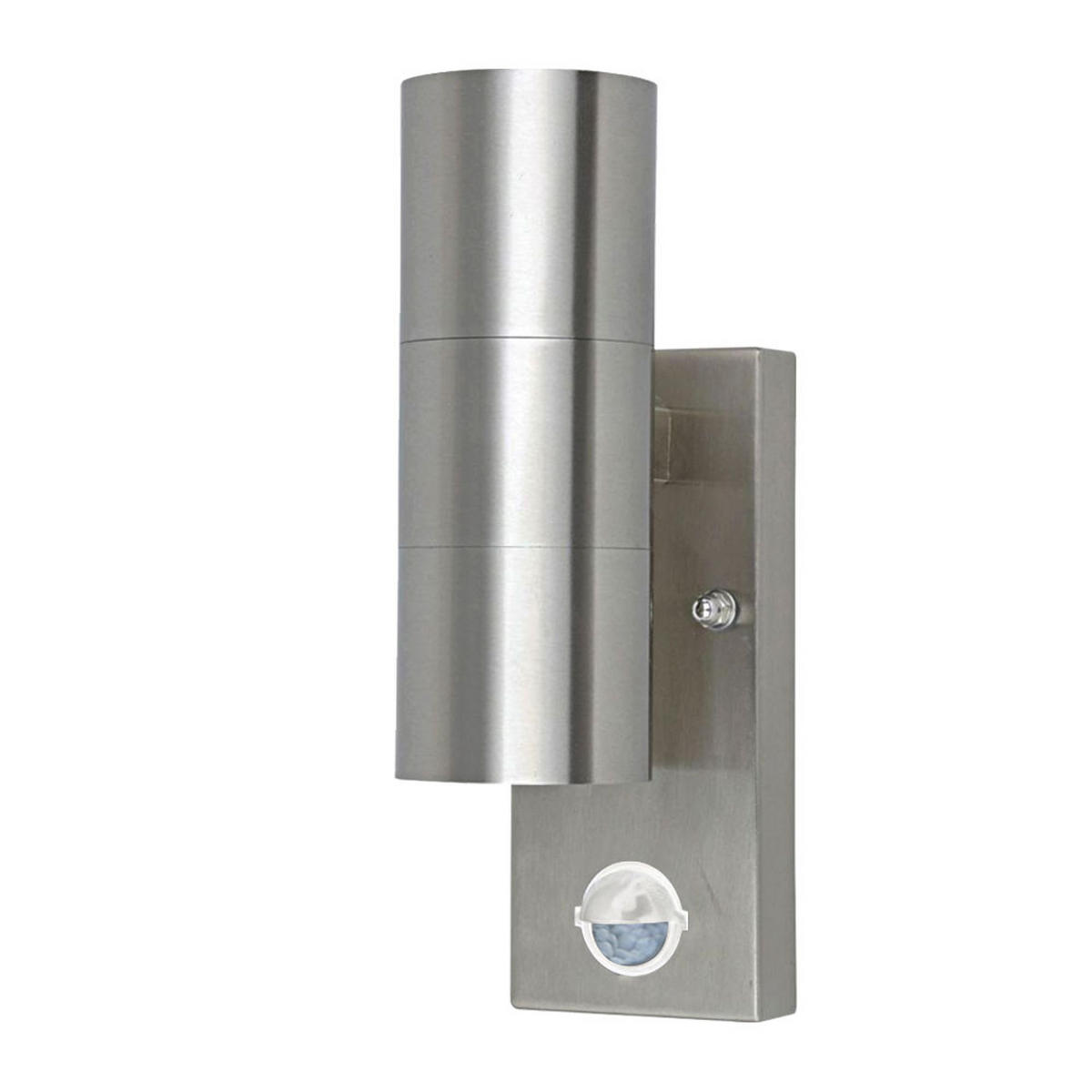 LED AUSSEN-WANDLEUCHTE Edelstahl Silber - Silberfarben, Glas/Metall (7.2/22.5/11cm)