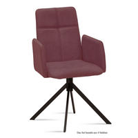 ARMLEHNSTUHL (4er-Set) Druci 52x92x60 Schwarz/Marsala - Brombeere/Schwarz, Kunststoff (60/92/52cm) - 58aufmkessel