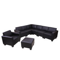 COUCH-GARNITUR Schwarz - Schwarz, Textil (288/76/216cm) - MCW