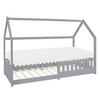 KINDERBETT mit Dach und Matratze 90x200 cm Hellgrau - Hellgrau, Holz (90/200cm) - ML-DESIGN