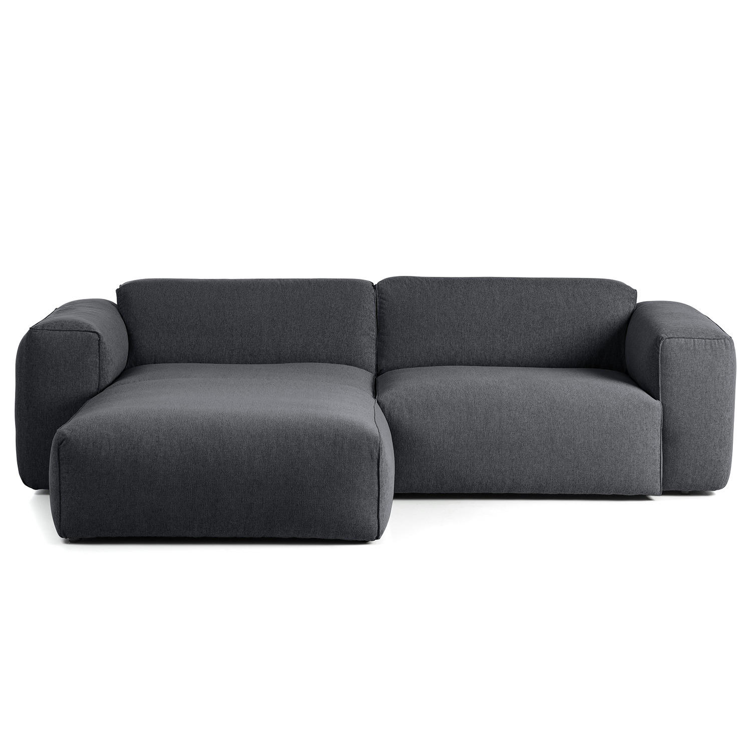 1,5-SITZER ECKSOFA mit Longchair - Schwarz/Grau, Kunststoff/Textil (260/173cm) - home24