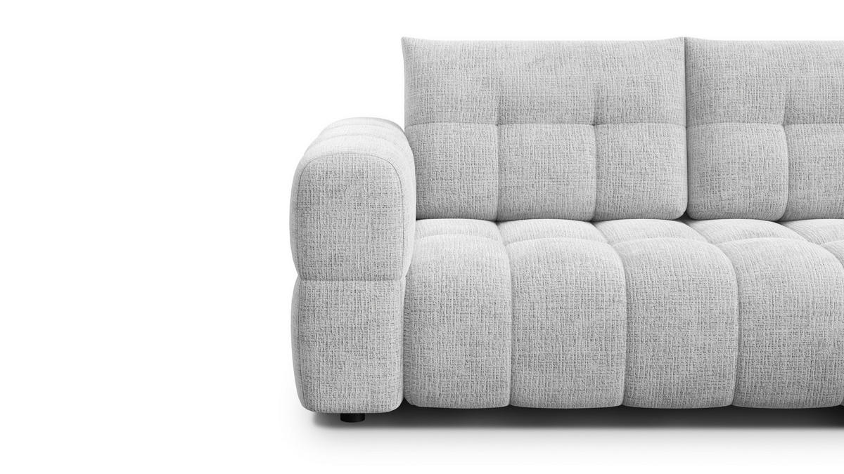 ECKSOFA CLOUDI 4-Sitzer rechts, hellgrau - Hellgrau/Schwarz, Holz/Textil (294/160cm) - Courtois Laville