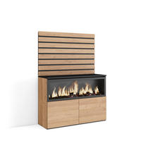 SIDEBOARD KOMMODE, Elektrokamin XXL, eiche, 107/35/145cm - Eichefarben, Holzwerkstoff (107/145/35cm) - Skraut Home