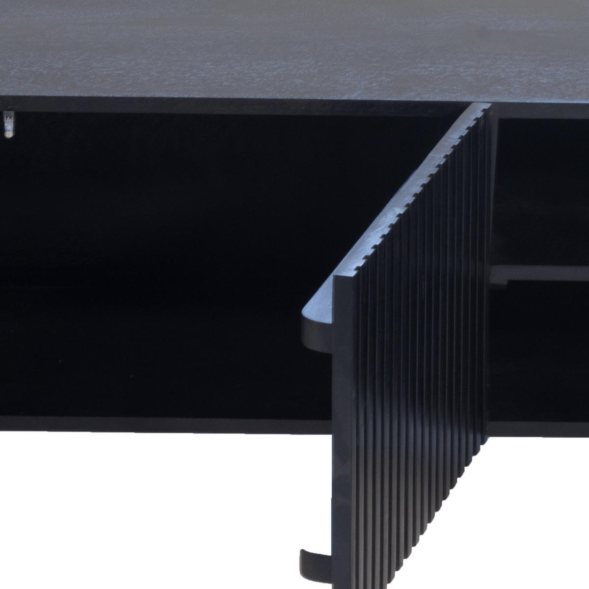 TV-MÖBEL aus Mangoholz 150cm, schwarz - Schwarz, Metall (150/50/40cm) - Giga Meubel