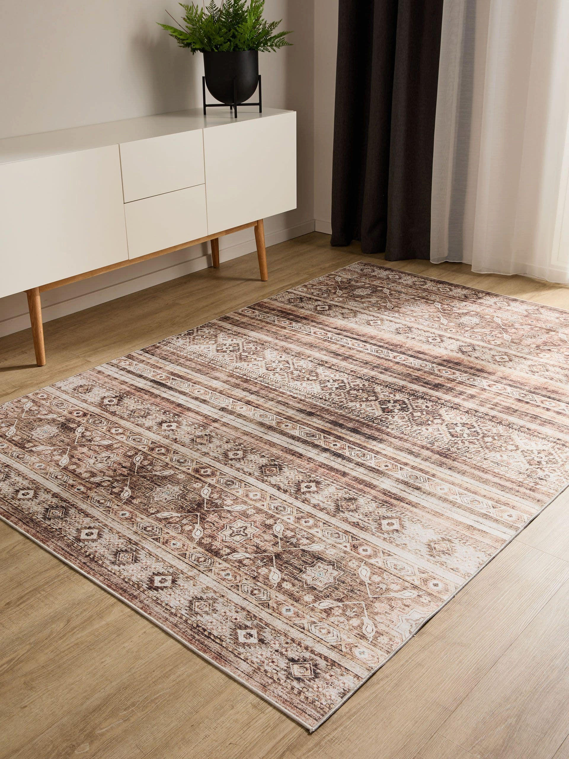VINTAGE-TEPPICH George waschbar 200x300 cm - Braun, Kunststoff (200/300cm) - benuta