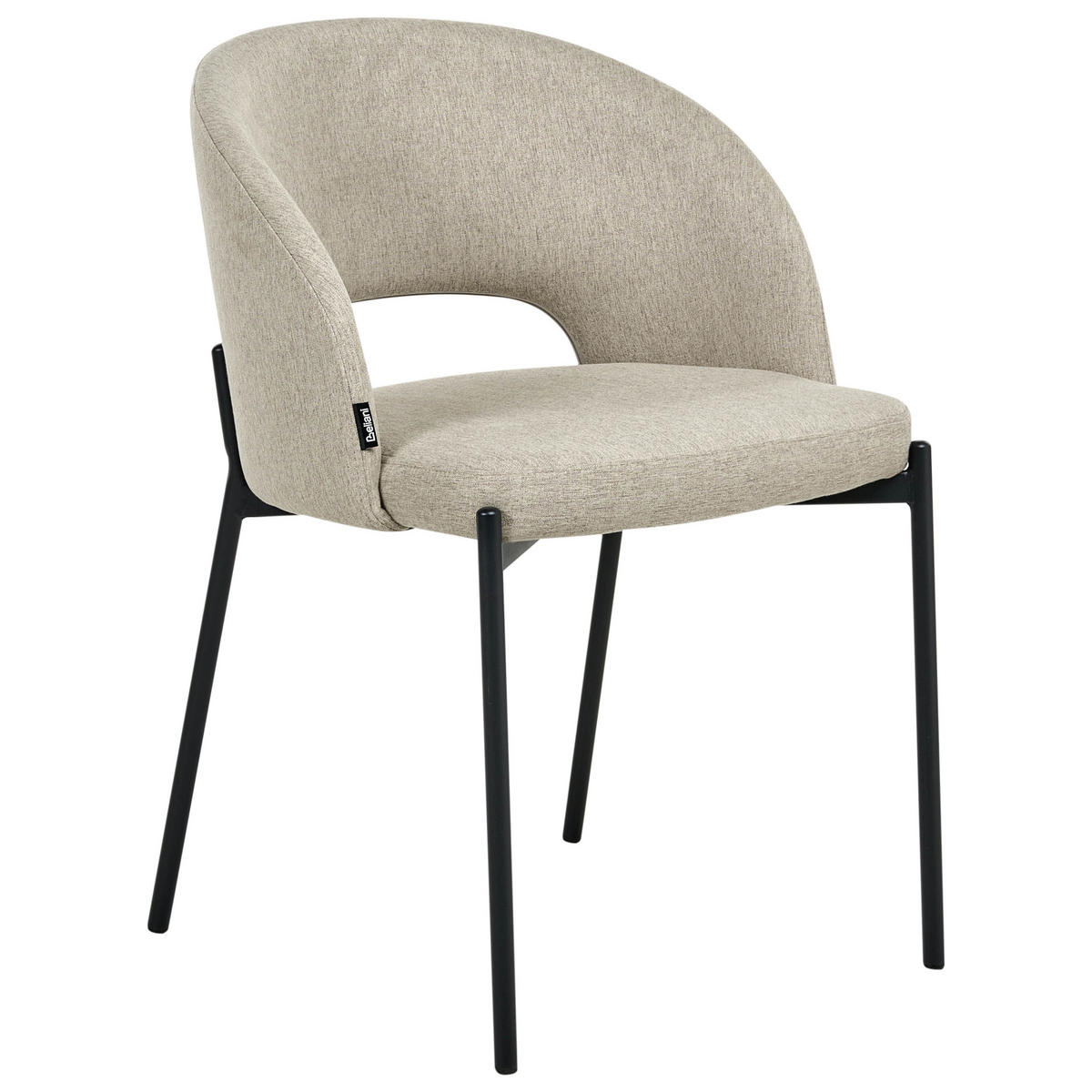 ESSZIMMERSTUHL 2er-Set Beige Penny - Sandfarben/Schwarz, Textil (46/76/50cm) - Beliani